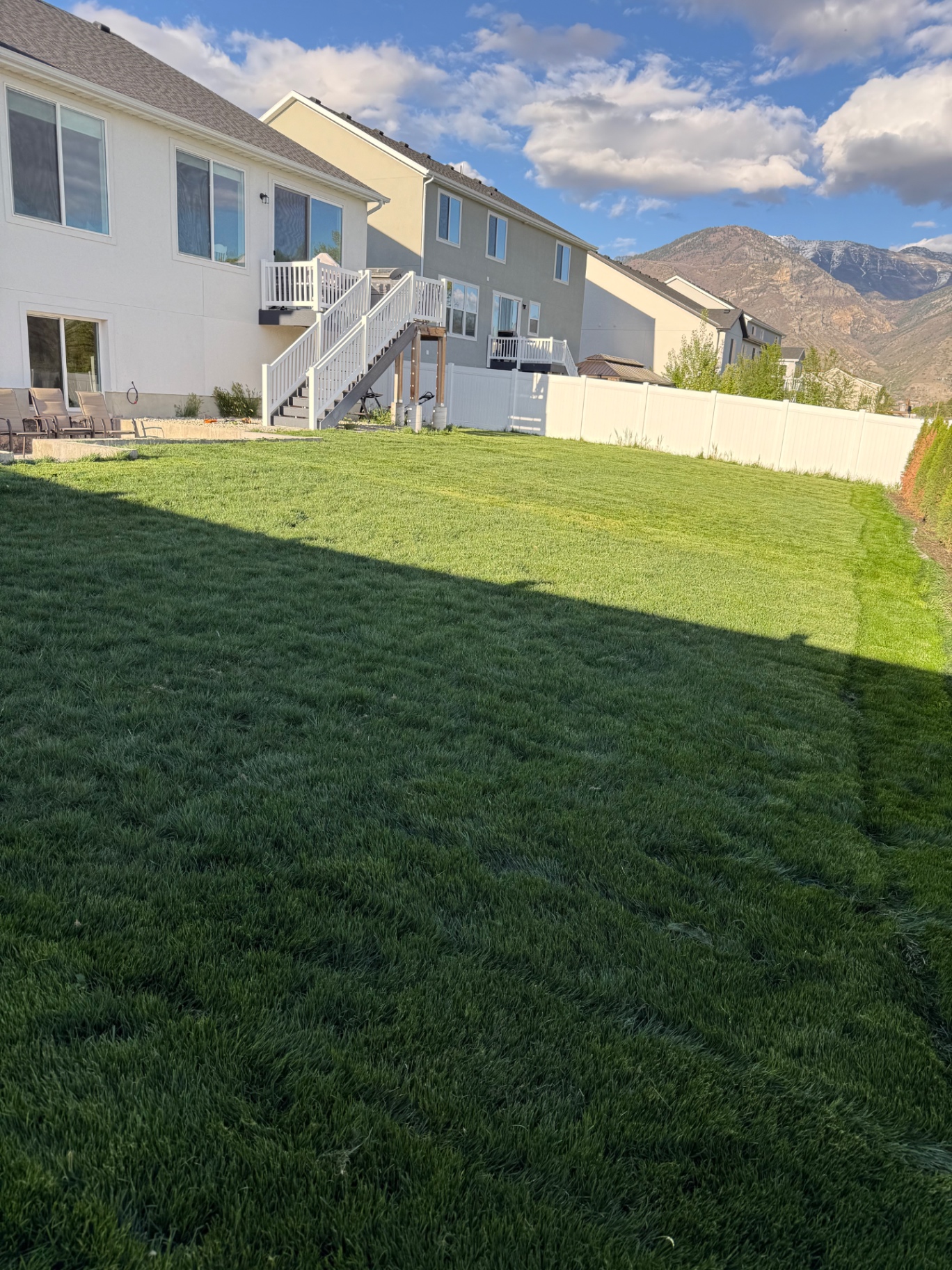 Manicured lawn and landscape